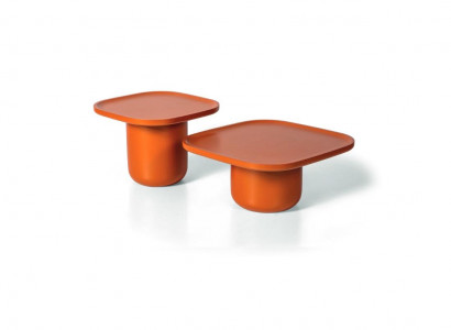 Wohnzimmer 2x Couchtisch Quadratisch Luxus Orange  Design Möbel Tische